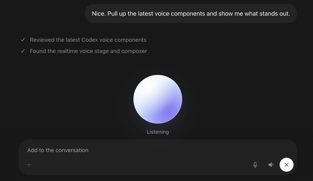 ChatGPT Voiceがデスクトップ対応、Codex や Work も音声モードで指示が可能に　GPT-Liveで相槌も打てる自然な会話実現