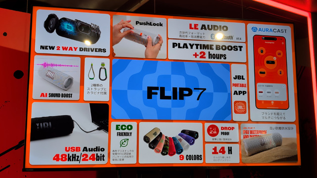 人気のモバイルスピーカーにAIで音質進化した新モデル「JBL Flip 7 & Charge 6」登場
