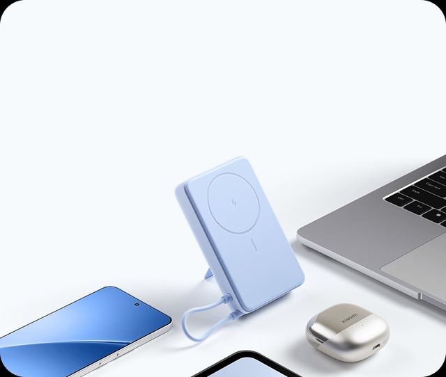 シャオミ、早割4280円の多機能マグネット式モバイルバッテリー発売　無線15W・有線33Wでケーブル直付け、スタンド・ディスプレイ搭載