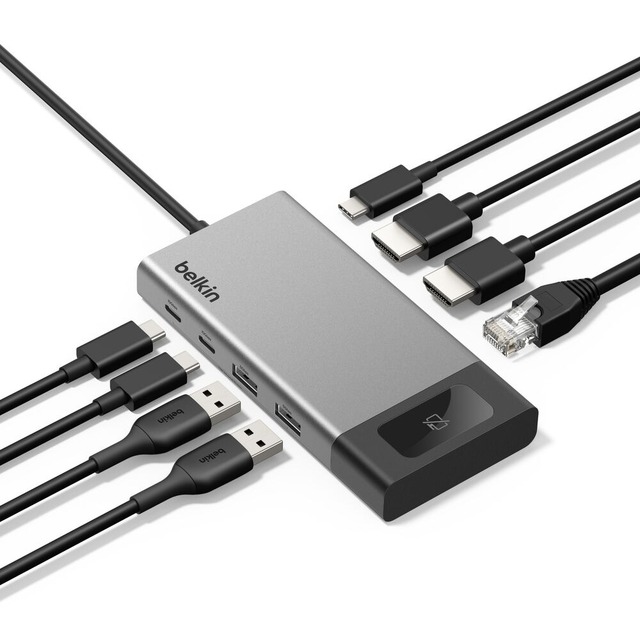 とっさに画面を消せる「プライバシーボタン」搭載USB-Cハブ、ベルキンが発売　デュアル4K出力や100W給電対応8ポート仕様