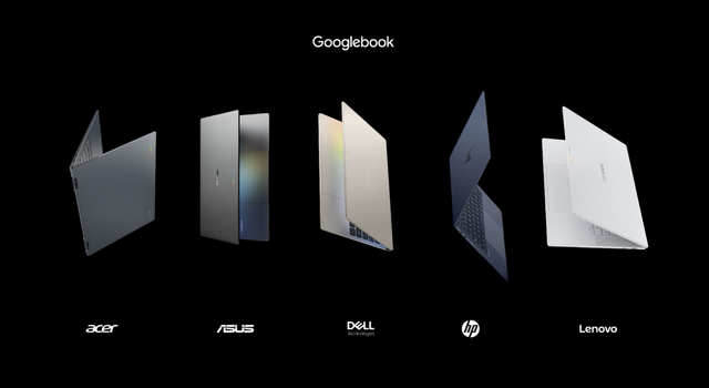 Googlebook 計5機種が発売、Acer・ASUS・HP・デル・レノボ製　Gemini統合のGooglebook OS搭載