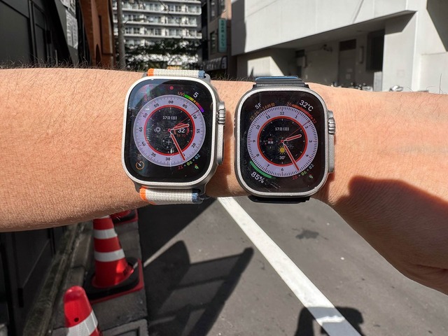 ▲Ultra 2(左)とUltra(右)。どちらも見やすいが、多少Ultra 2の方が明るい
