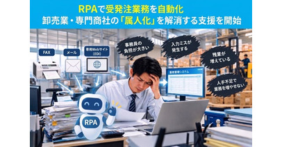 【2026年9月】RPAで受発注業務を自動化　卸売業・専門商社の「属人化」を解消する支援を開始
