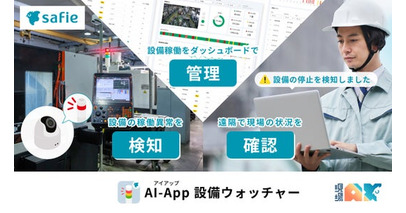セーフィー、設備の稼働状況を見える化する「AI-App 設備ウォッチャー」を提供開始