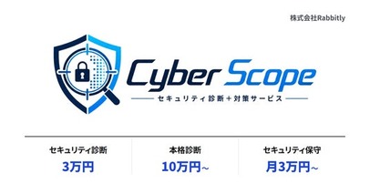 サイバーセキュリティ診断と対策サービス「CyberScope」を開始。開発会社が見つけた弱点を直すところまで担当（株式会社Rabbitly）