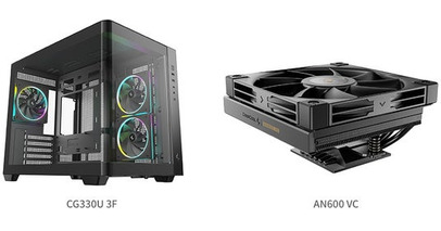 DeepCool社製、ピラーレスミニタワー型PCケース「CG330U 3F」とロープロファイル仕様のトップフロー型CPUクーラー「AN600 VC」を発表
