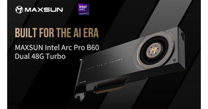 【新品登場】MAXSUN AI作業用のIntel Arc Pro B60 Dual 48G Turboグラフィックス・カードを発表