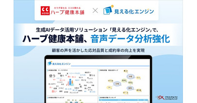 ハーブ健康本舗、生成AIデータ活用ソリューション「見える化エンジン」で、音声データ分析強化