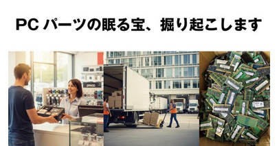 【PCパーツの眠る宝、掘り起こします】捨ててたSSD/メモリが即現金化！？企業・官公庁必見「データ完全消去＆高価買取」緊急スタート！