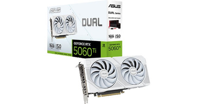 ASUSから、NVIDIA GeForce RTX 5060 Ti ホワイトカラー デュアルファン搭載グラフィックボードを2製品発売