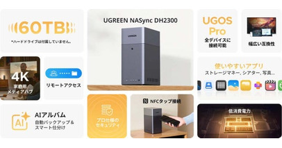 UGREEN NASync DH2300 | 高性能CPU×大容量メモリで快適な処理性能、高性能RK3576プロセッサと4GB LPDDR4xメモリを搭載したNAS取扱開始
