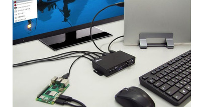 HDMIパソコン切替器にてRaspberry Piの動作確認を実施