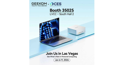 GEEKOM、高性能ミニPCと初のプレミアム・ノートPCを携えてCES 2026に再登場