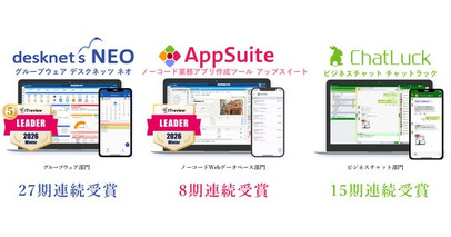 ネオジャパン、「ITreview Grid Award 2026 Winter」の最高位である「Leader」を5部門で受賞