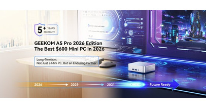 GEEKOM A5 Pro 2026 Edition、600ドルクラスの最高のミニPCとして新たなベンチマークを確立