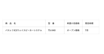 カロッツェリア ボックススピーカー「TS-X40」を発売