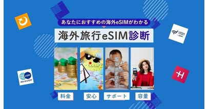 海外eSIM選びの「結局どれ？」を4つの質問で解決――比較メディア「eSIMポータル」、無料の診断ツール「海外旅行前におすすめのeSIM診断」を公開